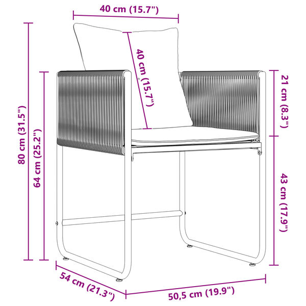 vidaXL Σέτ φαγητού για κήπο 13 pcs Μαύρο Ατσάλι