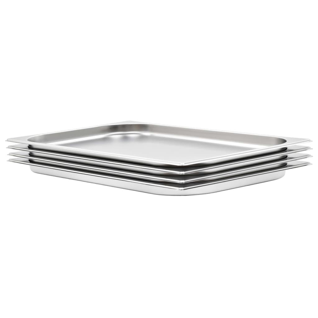 vidaXL Λεκάνες Gastronorm 4 τεμ. GN 1/1 20 χιλ. από Ανοξείδωτο Ατσάλι