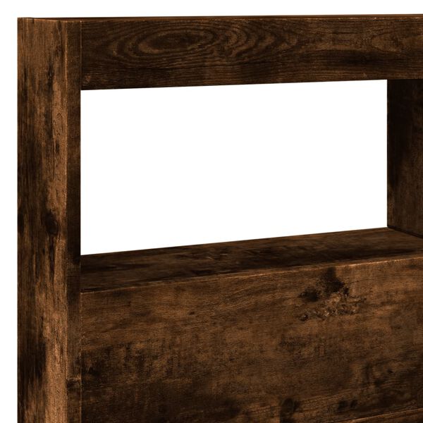 vidaXL Κεφαλάρι με Αποθηκ. Χώρο & LED Καπνιστή Δρυς 140x17x102 εκ.