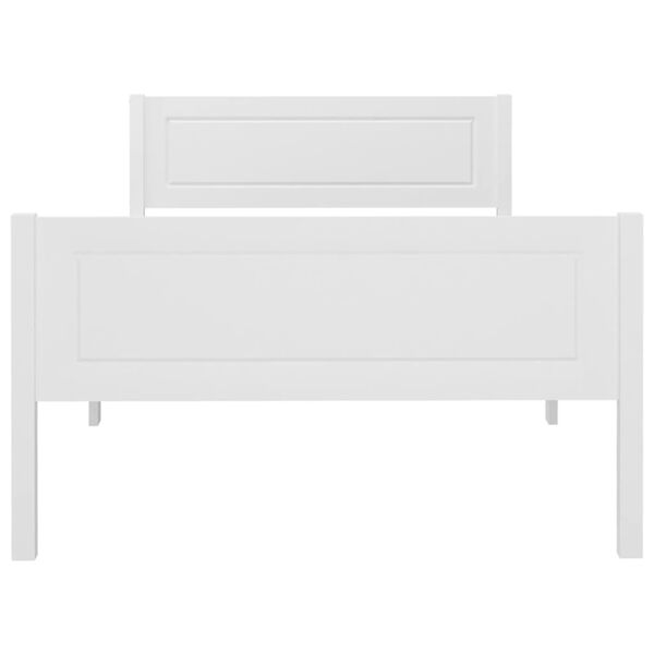 vidaXL Πλαίσιο Κρεβατιού Λευκό 100 x 200 εκ. από Μασίφ Ξύλο Πεύκου