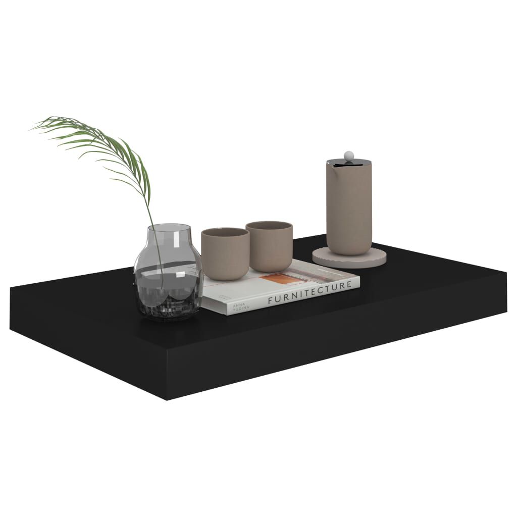 vidaXL Ράφι Τοίχου Μαύρο 40x23x3,8 εκ. MDF