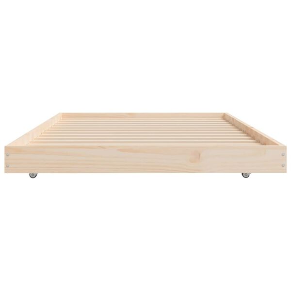 vidaXL Σκελετός Κρεβατιού Χωρίς Στρώμα 75x190 εκ Μασίφ Ξύλο Πεύκου