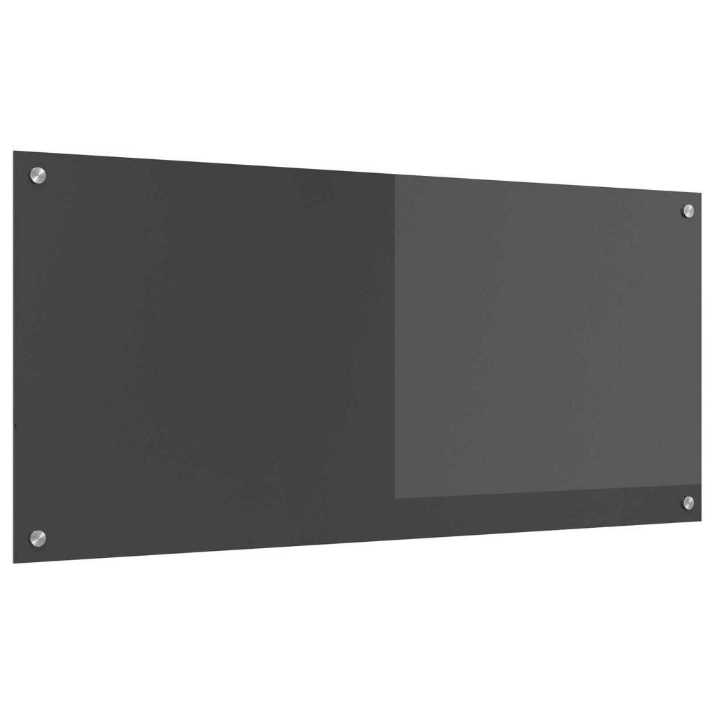 vidaXL Κουζίνα Πίσω τοίχος Σκούρο γκρι 110x50x0,6 εκ Γυαλί Tempered