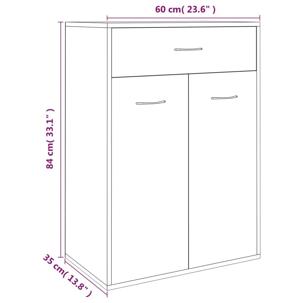 vidaXL Παπουτσοθήκη Γκρι Sonoma 60x35x84 εκ. από Επεξεργασμένο Ξύλο