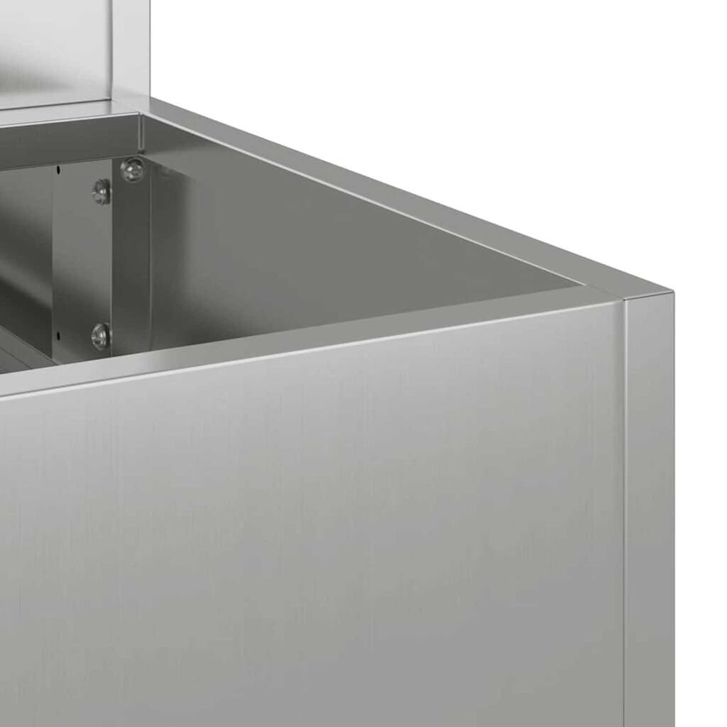 vidaXL Γλάστρα Κήπου Ασημί 100 x 60 x 45 εκ Γαλβανισμένος χάλυβας