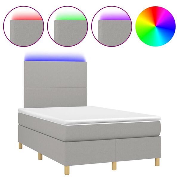 vidaXL &Kappa;&rho;&epsilon;&beta;ά&tau;&iota; Boxspring &mu;&epsilon; &Sigma;&tau;&rho;ώ&mu;&alpha; & LED &Alpha;&nu;.&Gamma;&kappa;&rho;&iota; 120x190&epsilon;&kappa;. &Upsilon;&phi;&alpha;&sigma;&mu;ά&tau;&iota;&nu;&omicron;