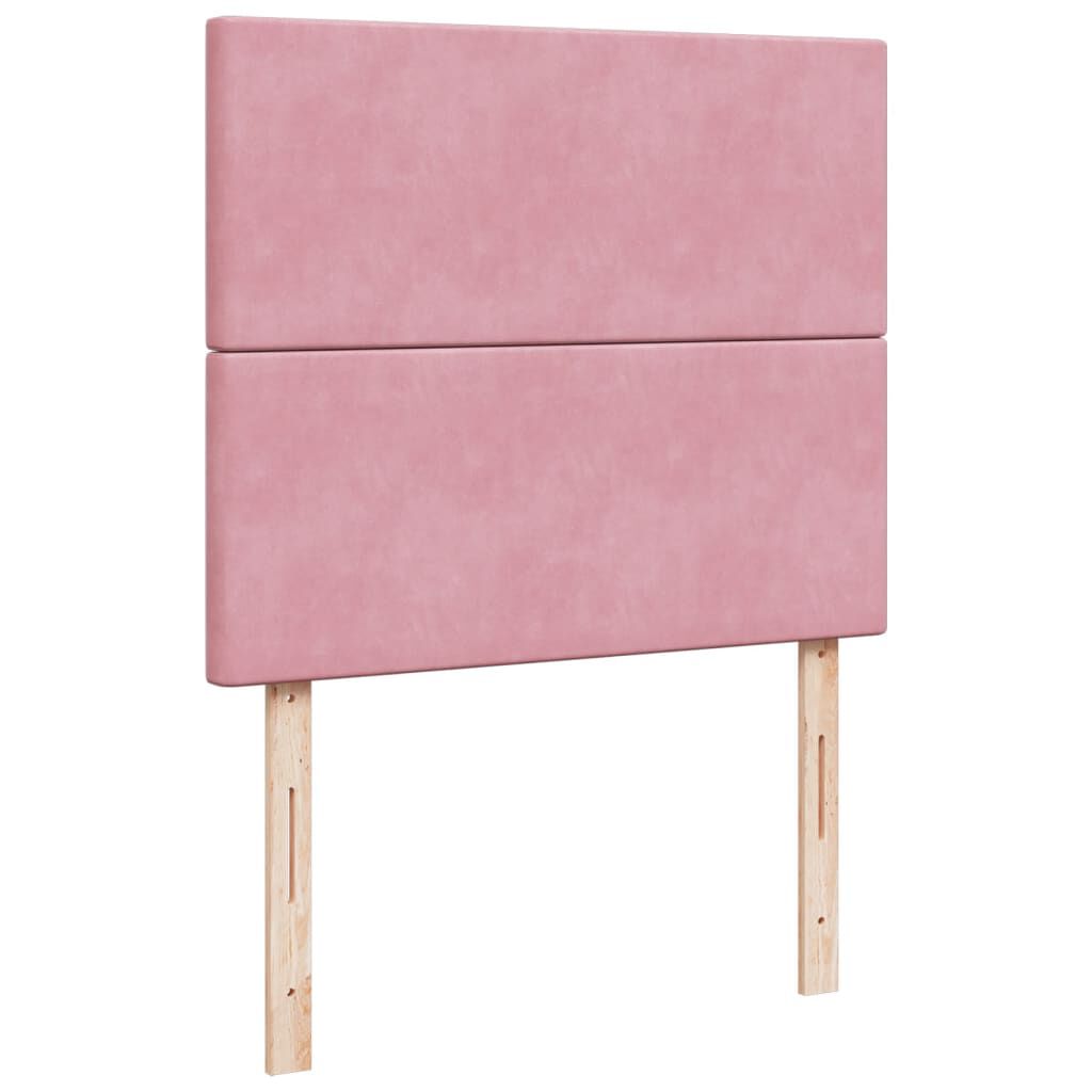 vidaXL Κρεβάτι Boxspring με Στρώμα Ροζ 120x190 εκ. Βελούδινο