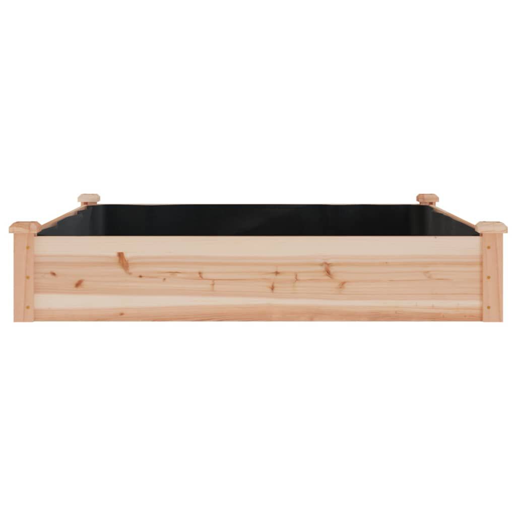 vidaXL Ζαρντινιέρα Υπερυψ. με Επένδυση 120x120x25εκ. Μασίφ Ξύλο Ελάτης