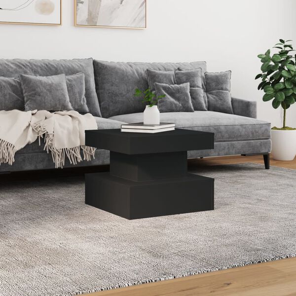 vidaXL Τραπεζάκι Σαλονιού με LED Μαύρο 50 x 50 x 40 εκ.