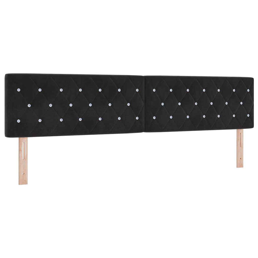 vidaXL Κρεβάτι με ελατήρια με στρώμα Μαύρο 200 x 200 cm Βελούδο