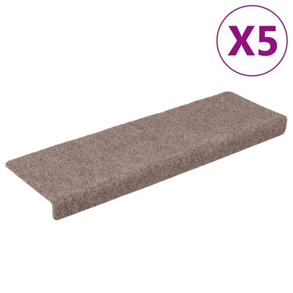 vidaXL Αυτοκόλλητα Πατάκια Σκαλιών 5 τεμ. Λευκό 65x21x4 εκ. με Ορθογώνια Άκρη