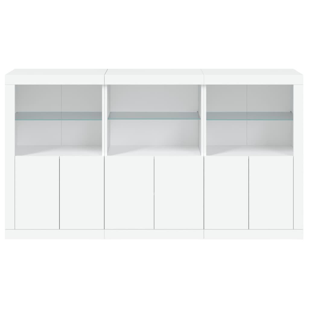 vidaXL Μπουφές με Φώτα LED Λευκός 181,5 x 37 x 100 εκ.