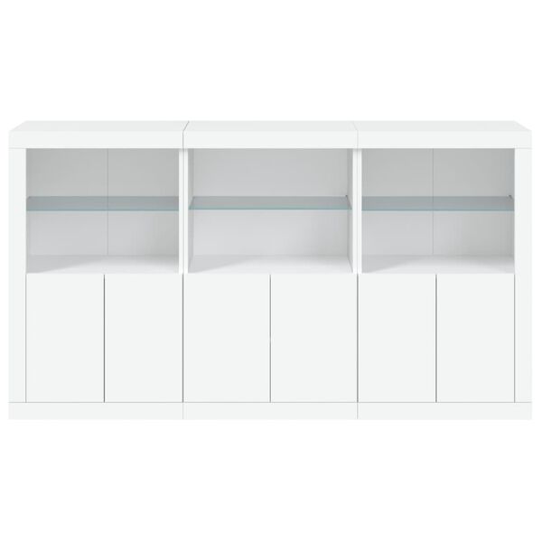 vidaXL Μπουφές με Φώτα LED Λευκός 181,5 x 37 x 100 εκ.