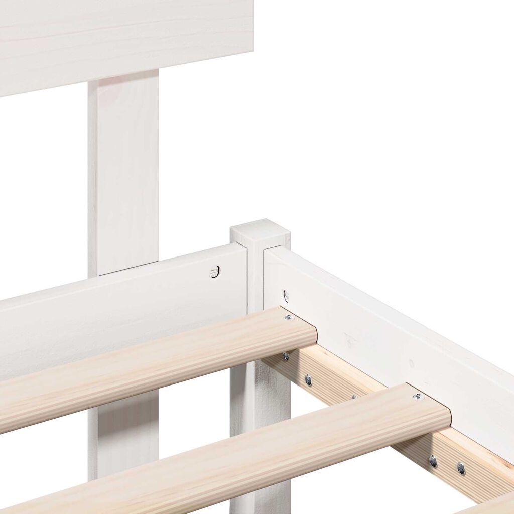 vidaXL Σκελετός Κρεβατιού Λευκό 140 x 190 cm Μασίφ ξύλο πεύκου