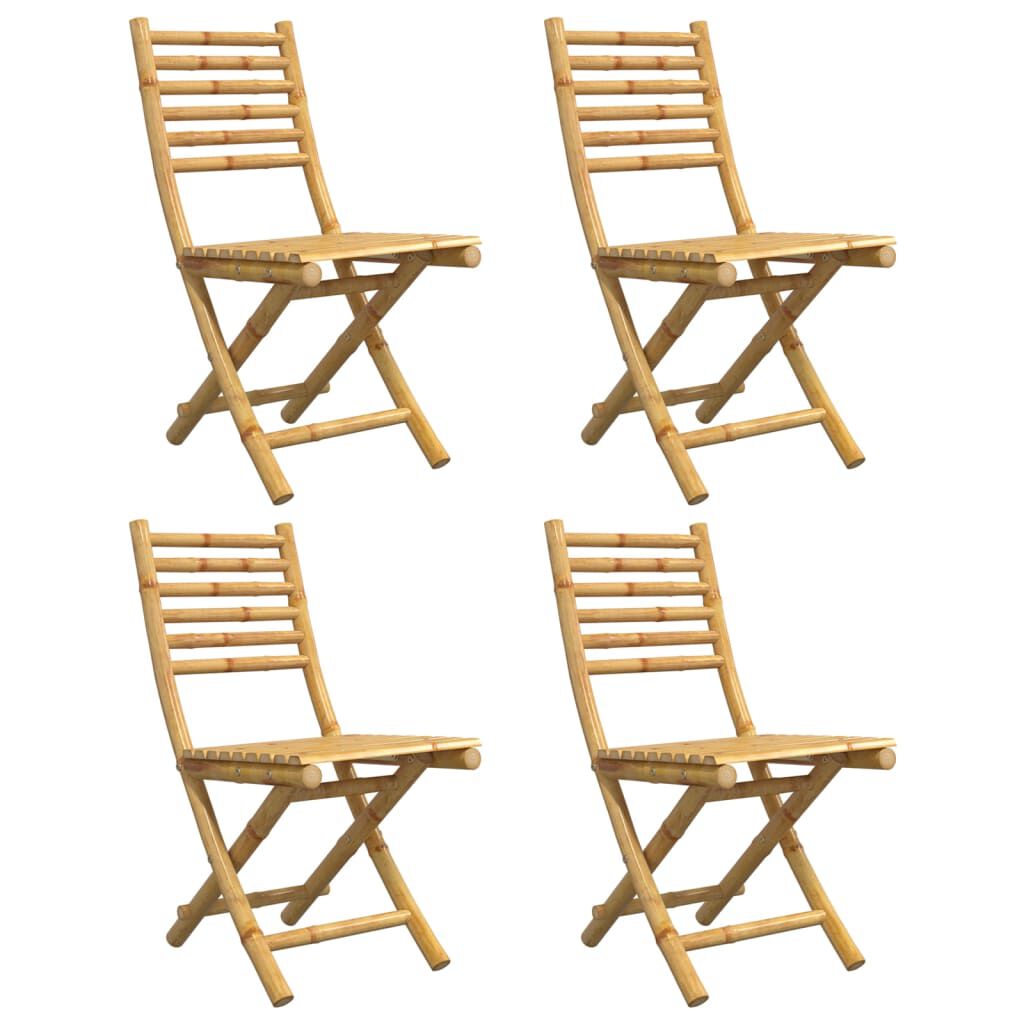 vidaXL Καρέκλες Κήπου Πτυσσόμενες 4 τεμ. 43x54x88 εκ. από Μπαμπού