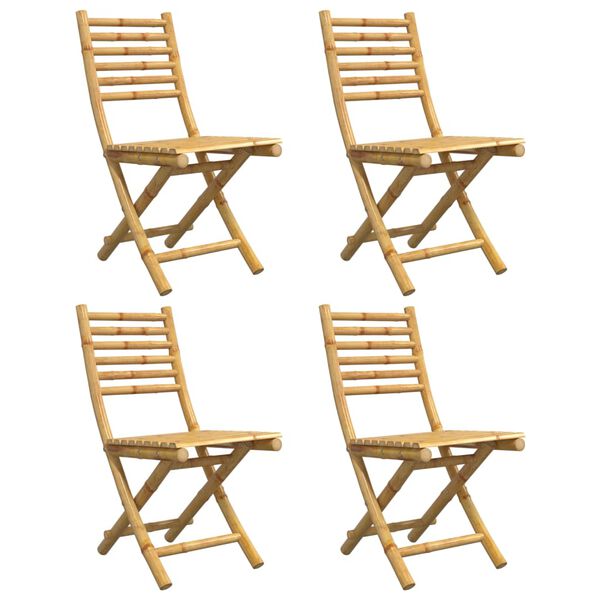 vidaXL Καρέκλες Κήπου Πτυσσόμενες 4 τεμ. 43x54x88 εκ. από Μπαμπού