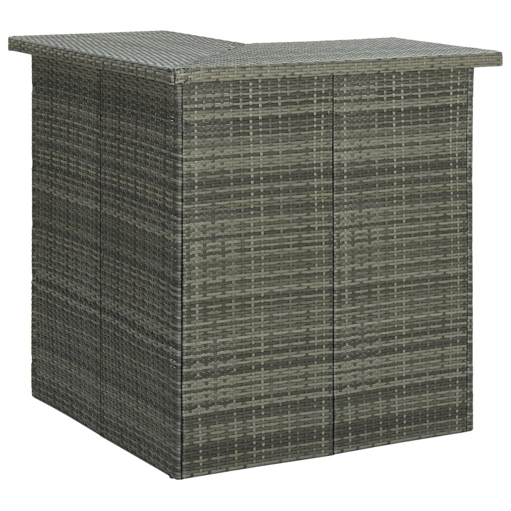 vidaXL Τραπέζι Μπαρ Γωνιακό Γκρι 100 x 50 x 105 εκ. Συνθετικό Ρατάν