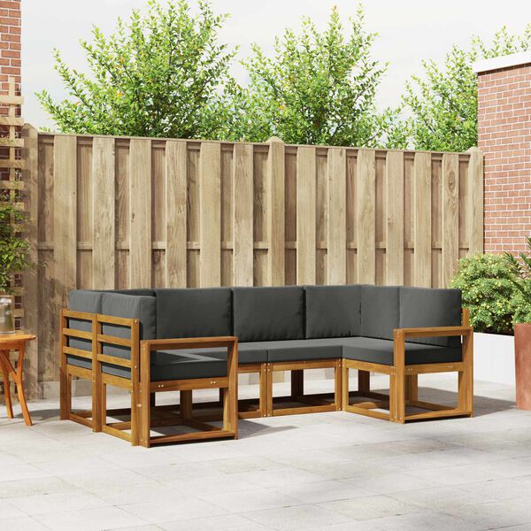 vidaXL &Sigma;&epsilon;&iota;&rho;ά &Kappa;&alpha;&nu;&alpha;&pi;έ &Epsilon;&xi;&omega;&tau;&epsilon;&rho;&iota;&kappa;&omicron;ύ &mu;&epsilon; &mu;&alpha;&xi;&iota;&lambda;ά&rho;&iota; 6 pcs &Phi;&upsilon;&sigma;&iota;&kappa;ό &kappa;&alpha;&iota; &Alpha;&nu;&theta;&rho;&alpha;&kappa;ί