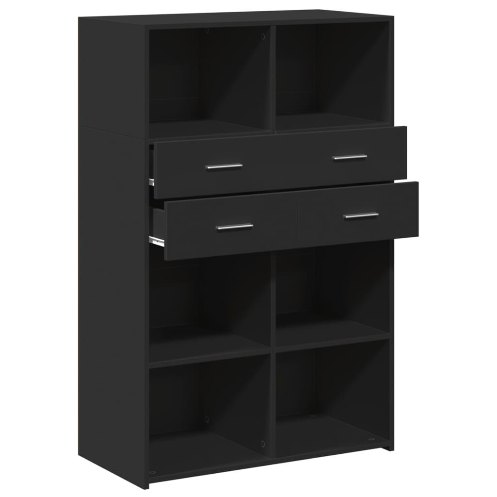 vidaXL Ντουλάπι Μαύρο 80x42,5x124 εκ. από Επεξεργασμένο Ξύλο