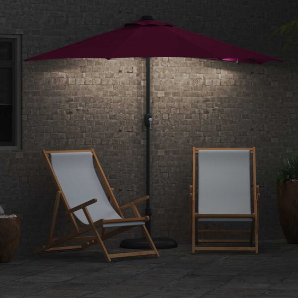 vidaXL Ομπρέλα Κήπου Μπορντό 294 x 150 x 223 εκ ύφασμα
