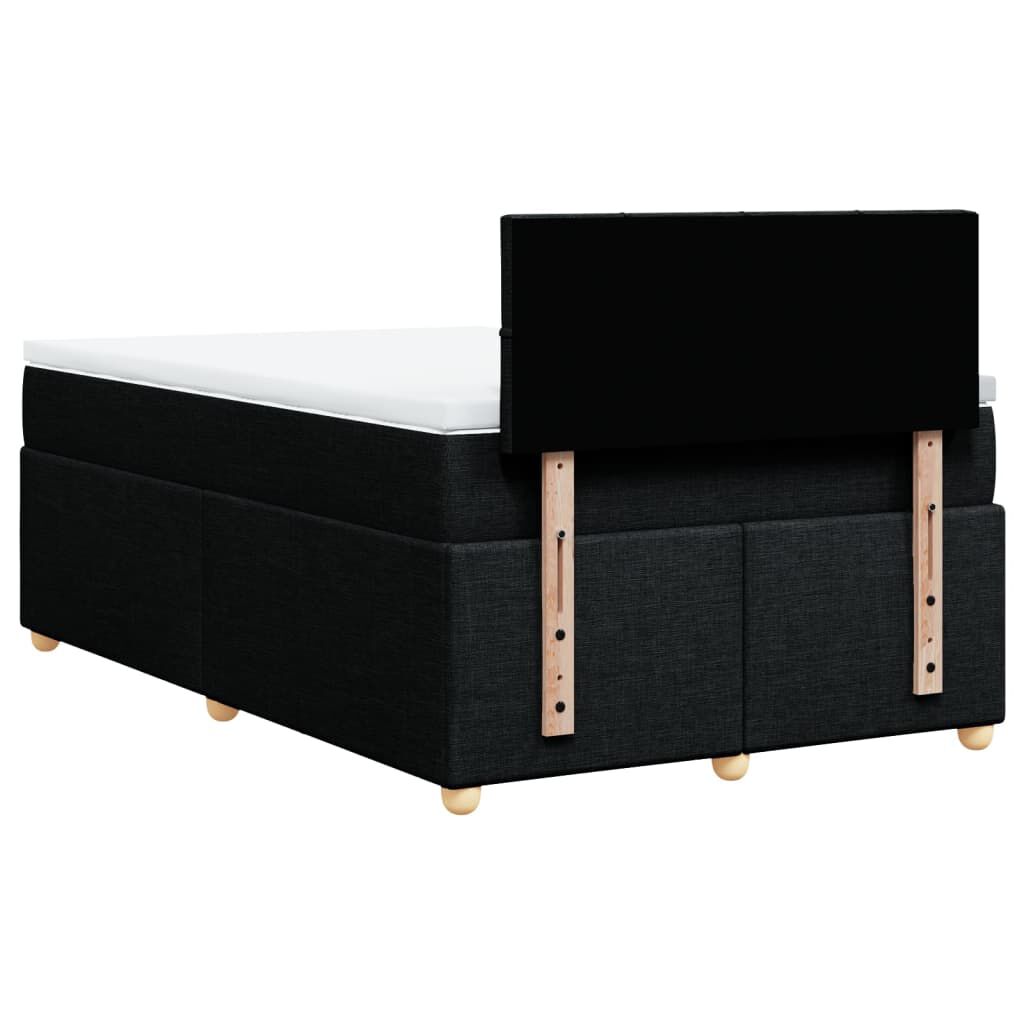 vidaXL Κρεβάτι Boxspring με Στρώμα Μαύρο 120x200 εκ. Υφασμάτινο