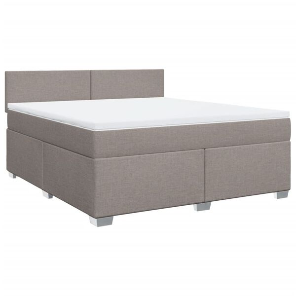 vidaXL &Kappa;&rho;&epsilon;&beta;ά&tau;&iota; Boxspring &mu;&epsilon; &Sigma;&tau;&rho;ώ&mu;&alpha; Taupe 180x200 &epsilon;&kappa;. &Upsilon;&phi;&alpha;&sigma;&mu;ά&tau;&iota;&nu;&omicron;