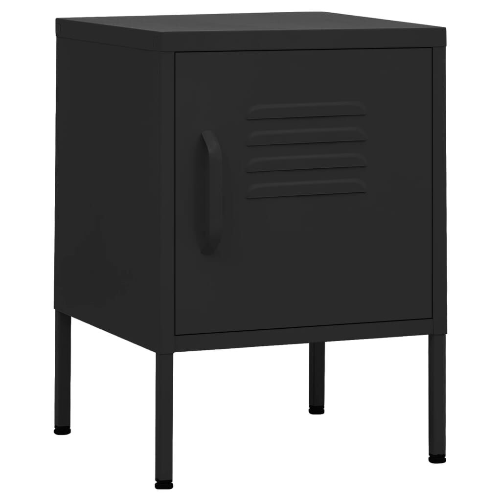 vidaXL Κομοδίνα 2 τεμ. Μαύρα 35 x 35 x 51 εκ. Ατσάλινα