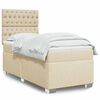 vidaXL Κρεβάτι Boxspring με Στρώμα Κρεμ 100 x 200 εκ. Υφασμάτινο
