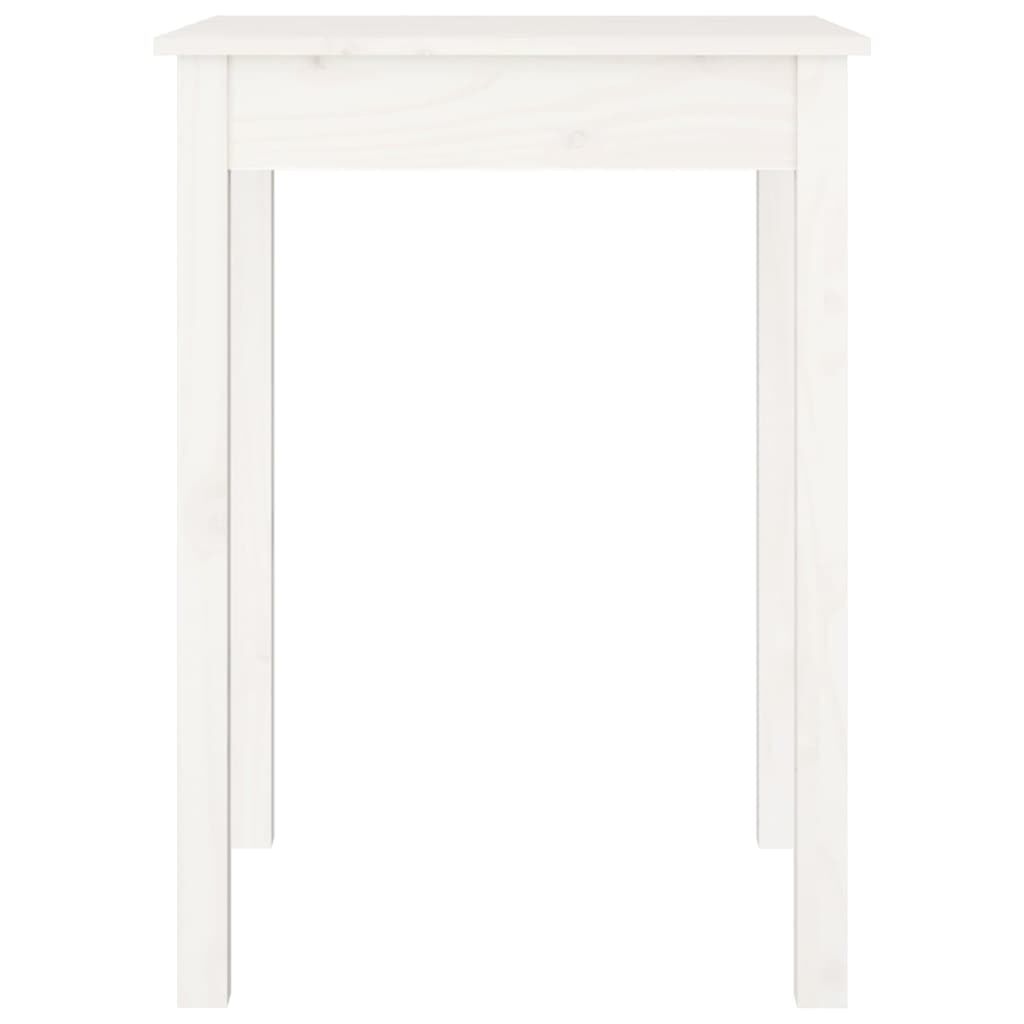 vidaXL Τραπεζαρία Λευκή 55 x 55 x 75 εκ. από Μασίφ Ξύλο Πεύκου