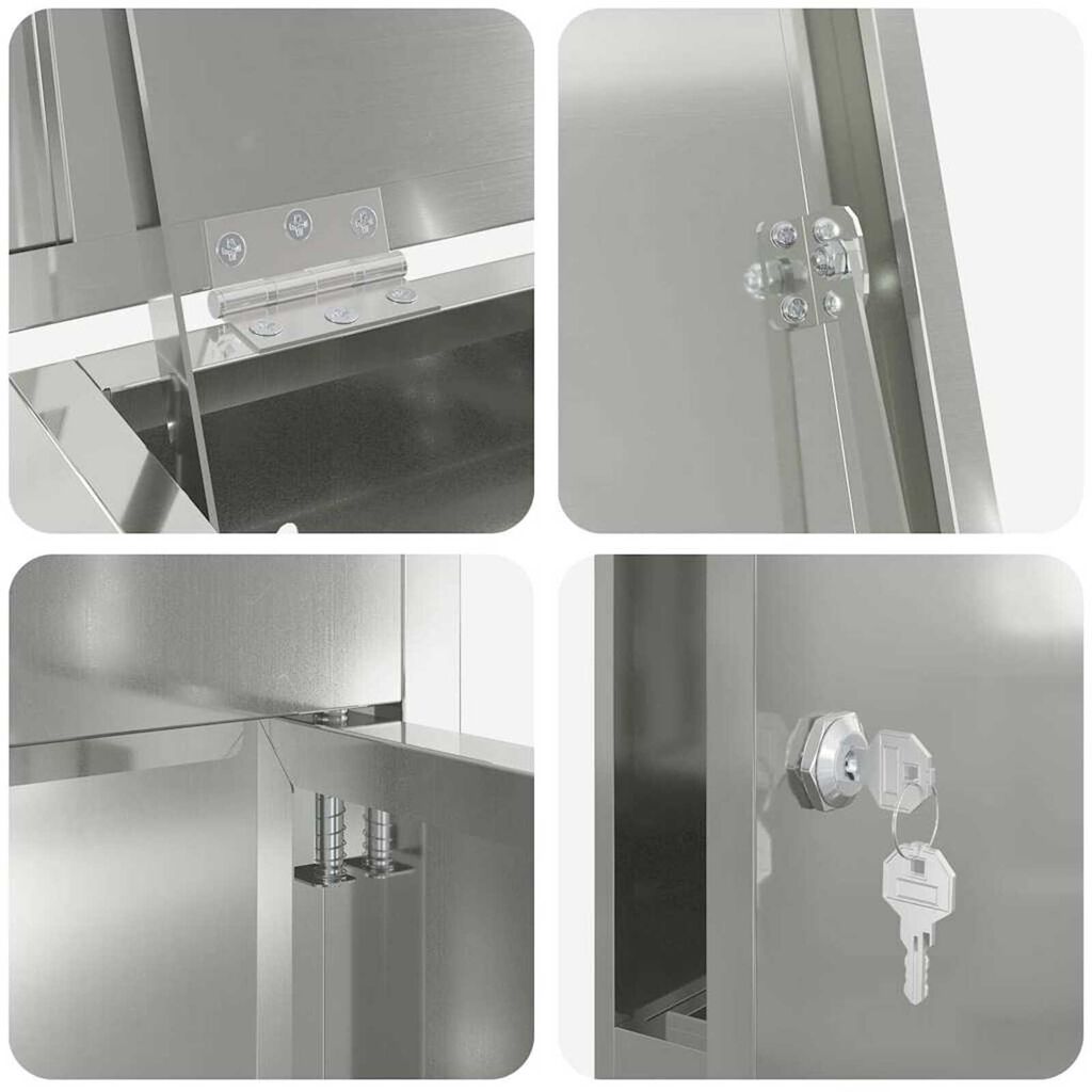 vidaXL Θυρίδα Πακέτων Μαύρο 44.5 x 29 x 110.5 εκ Γαλβανισμένος χάλυβας