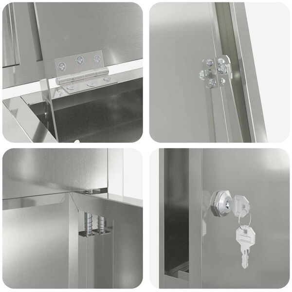 vidaXL Θυρίδα Πακέτων Μαύρο 44.5 x 29 x 110.5 εκ Γαλβανισμένος χάλυβας