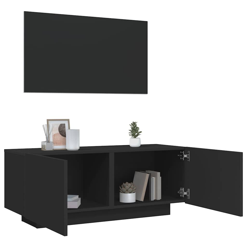 vidaXL Έπιπλο Τηλεόρασης Μαύρο 100 x 35 x 40 εκ. Επεξ. Ξύλο