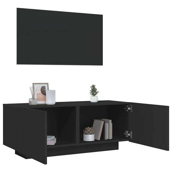 vidaXL Έπιπλο Τηλεόρασης Μαύρο 100 x 35 x 40 εκ. Επεξ. Ξύλο