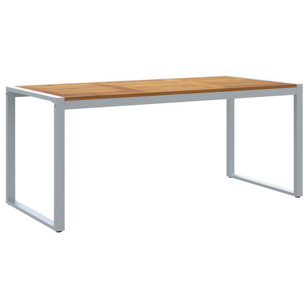 vidaXL Τραπέζι Εξωτερικού Χώρου Γκρι 180x90x75 εκ. Από Χάλυβα & Στερεό Ξύλο Ακακίας