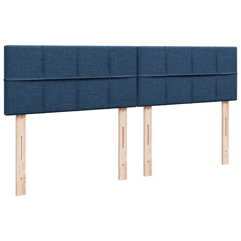 vidaXL Κρεβάτι Boxspring με Στρώμα Μπλε 180x200 εκ. Υφασμάτινο