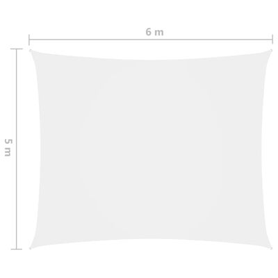 vidaXL Πανί Σκίασης Ορθογώνιο Λευκό 5 x 6 μ. από Ύφασμα Oxford