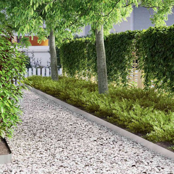 vidaXL Φράχτης Κήπου Ασημί 450 x 10 εκ Ανοξείδωτο ατσάλι