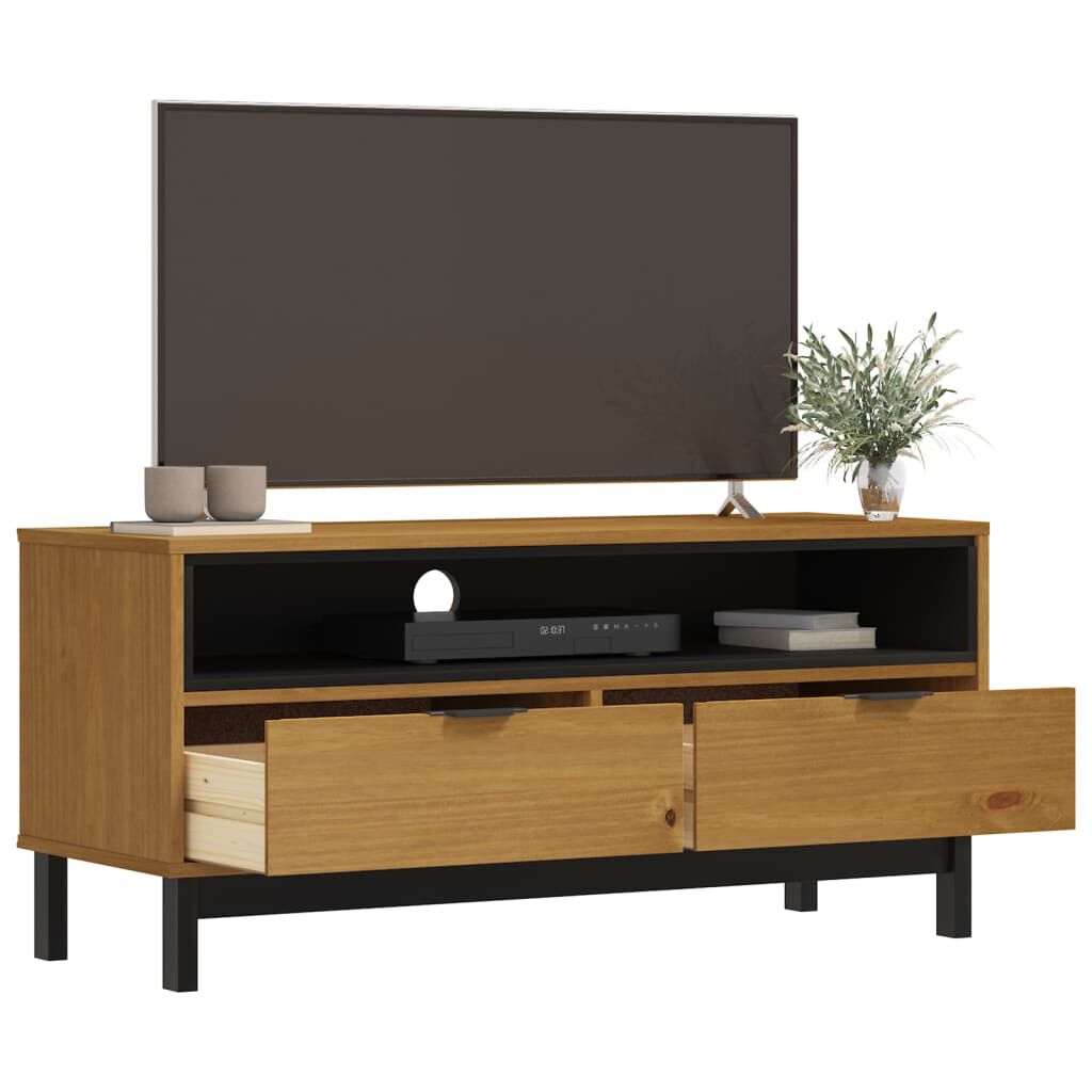 vidaXL Έπιπλο Τηλεόρασης FLAM 110 x 40 x 50 εκ. από Μασίφ Ξύλο Πεύκου