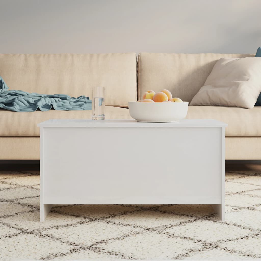 vidaXL Τραπεζάκι Σαλονιού Γυαλ. Λευκό 102x55,5x52,5 εκ. Επεξεργ. Ξύλο