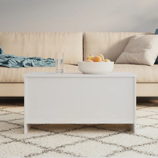 vidaXL Τραπεζάκι Σαλονιού Γυαλ. Λευκό 102x55,5x52,5 εκ. Επεξεργ. Ξύλο