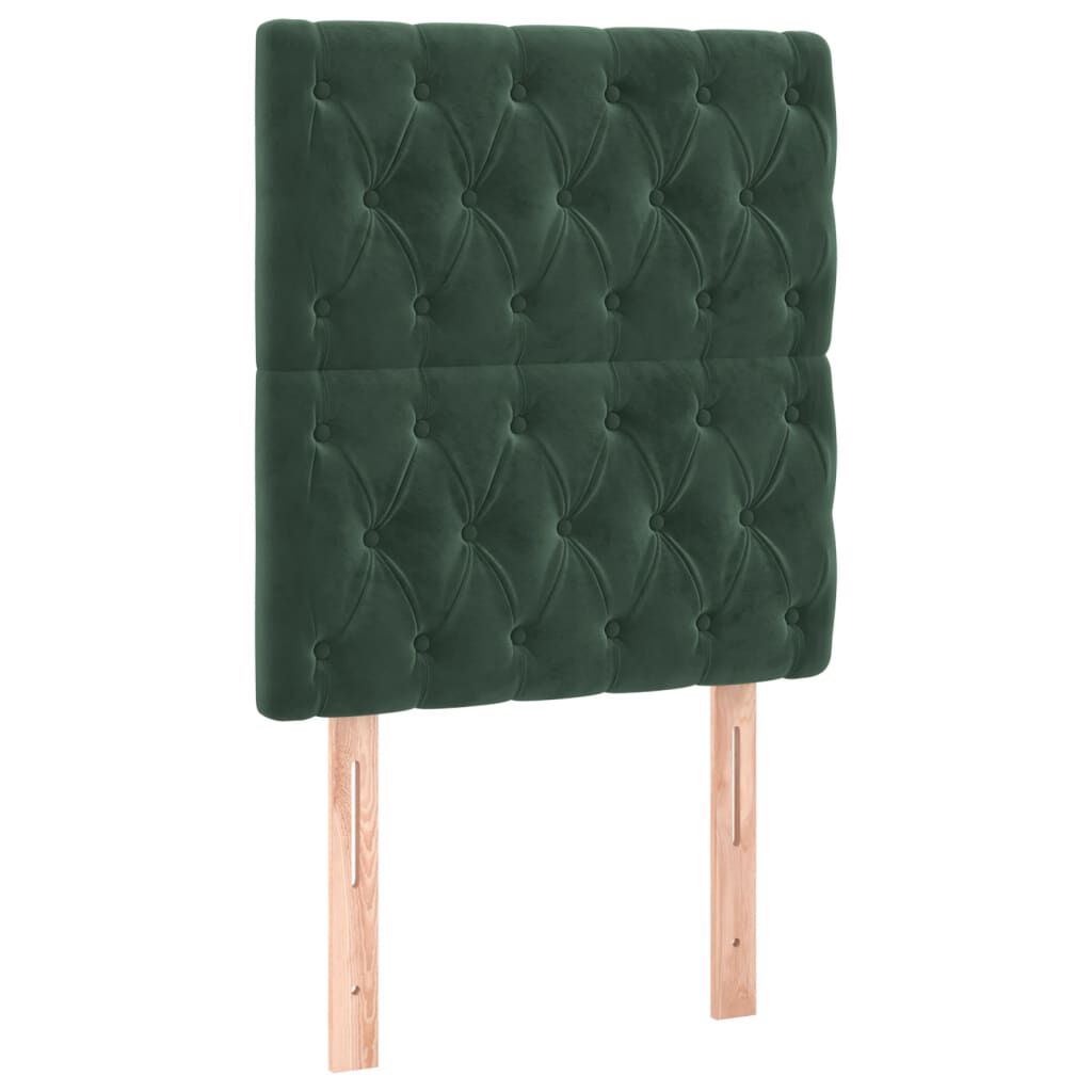 vidaXL Κρεβάτι Boxspring με Στρώμα Σκούρο Πράσινο 80x200 εκ. Βελούδινο