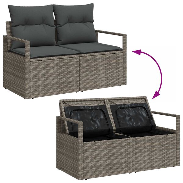 vidaXL Σετ Καναπέ Κήπου με μαξιλάρι 13 pcs Γκρι 100 x 100 x 71 cm