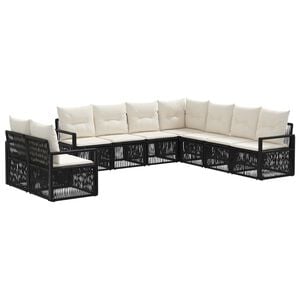 vidaXL &Sigma;&epsilon;&tau; &Kappa;&alpha;&nu;&alpha;&pi;έ &Kappa;ή&pi;&omicron;&upsilon; 9 pcs &Mu;&alpha;ύ&rho;&omicron; &sigma;&upsilon;&nu;&theta;&epsilon;&tau;&iota;&kappa;ό &rho;&alpha;&tau;ά&nu;
