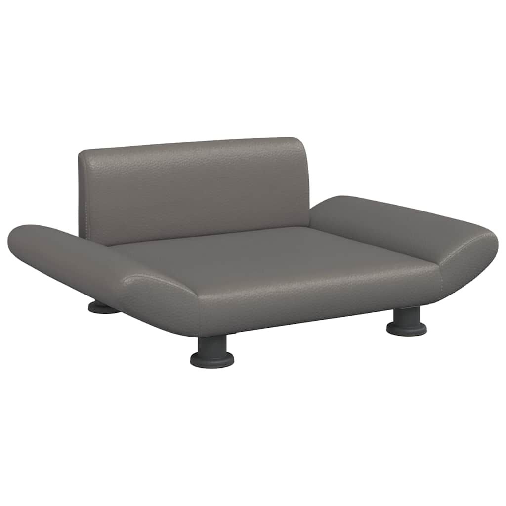 vidaXL Κρεβάτι Σκύλου Γκρι 70x45x28 εκ. από Συνθετικό Δέρμα