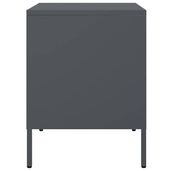 vidaXL Κομοδίνο Ανθρακί 36x39x50,5 εκ. από Χάλυβα