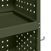 vidaXL Καρότσι εργαλείων με ράφι Λαδί 65 x 35 x 111 εκ Κρύα χάλυβας
