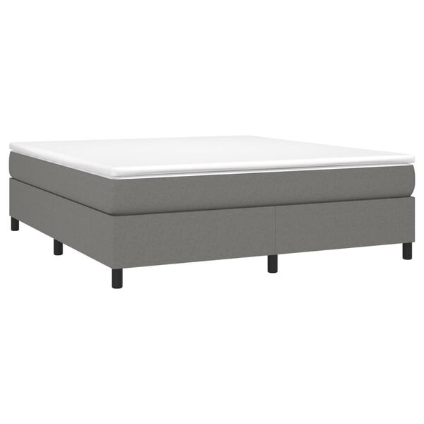 vidaXL Κρεβάτι Boxspring με Στρώμα Σκούρο Γκρι 180x200 εκ Υφασμάτιν