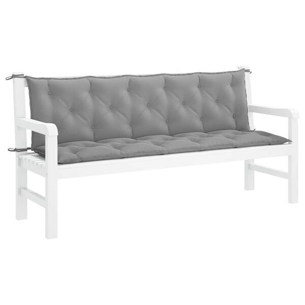 vidaXL Μαξιλάρι Πάγκου Κήπου Γκρι 180x(50+50)x7 εκ. Ύφασμα Oxford
