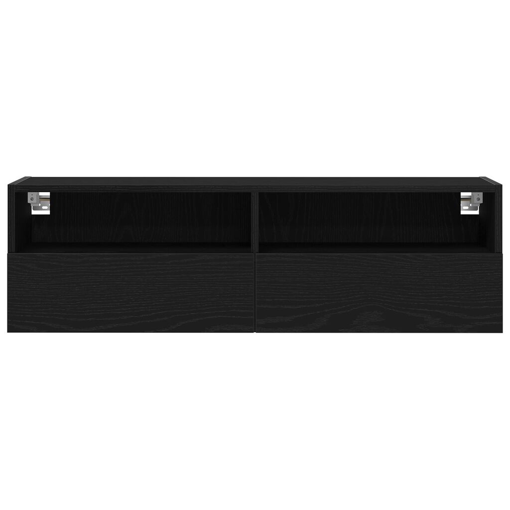 vidaXL Ντουλάπια Τηλεόρασης 2 τεμ Μαύρο Δρυς 100x30x30 cm Επεξεργασμένο Ξύλο