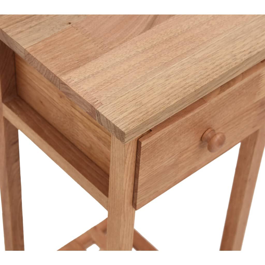 vidaXL Βοηθητικό Τραπέζι με Συρτάρι 25x25x60 εκ. Μασίφ Ξύλο Καρυδιάς